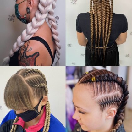 Warkocze cornrows i push-up